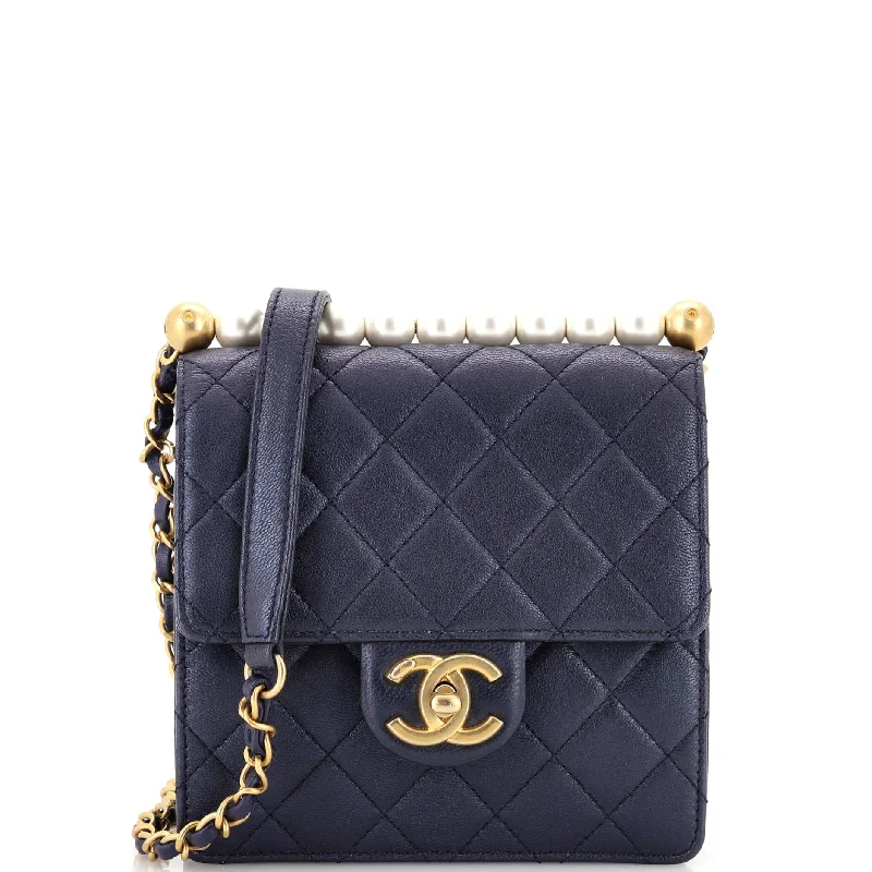 Chic Pearls Flap Bag Quilted Lambskin Mini