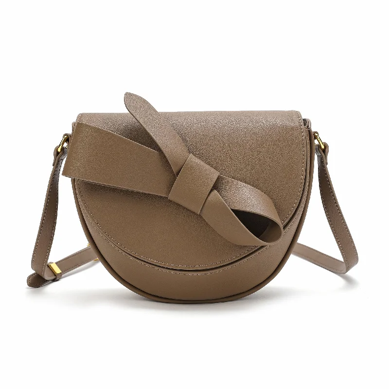 Tiffany & Fred  Front Bow Smooth Leather Shoulder Bag