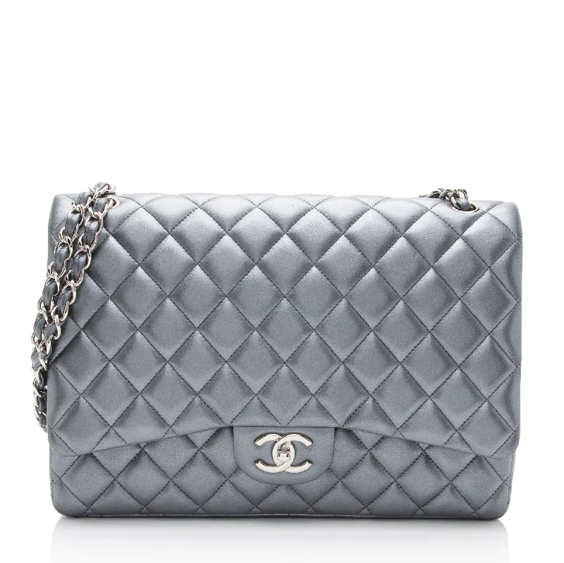 Chanel Metallic Lambskin Classic Maxi Double Flap Bag