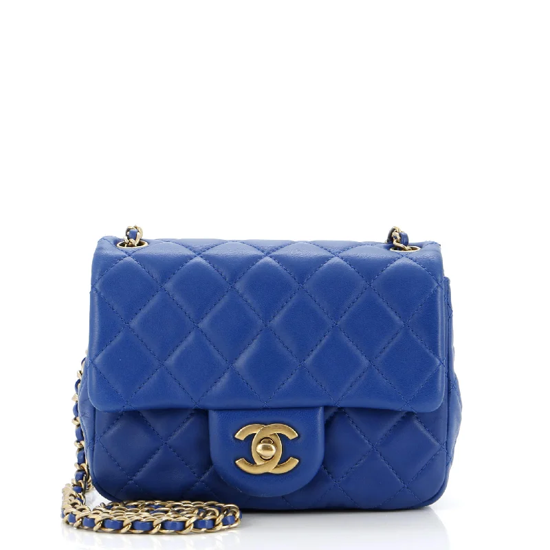 Pearl Crush Square Flap Bag Quilted Lambskin Mini