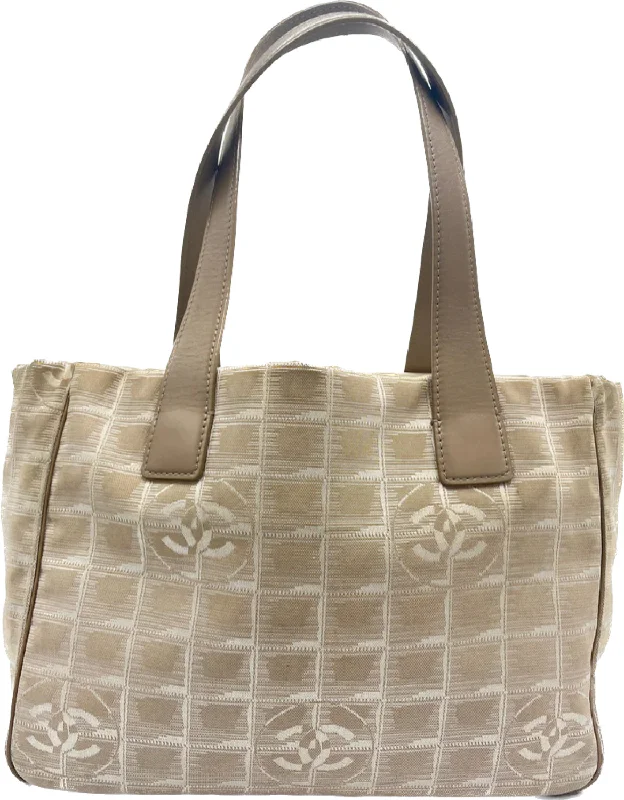 Chanel Nylon Travel Line Tote Ivory Handbag