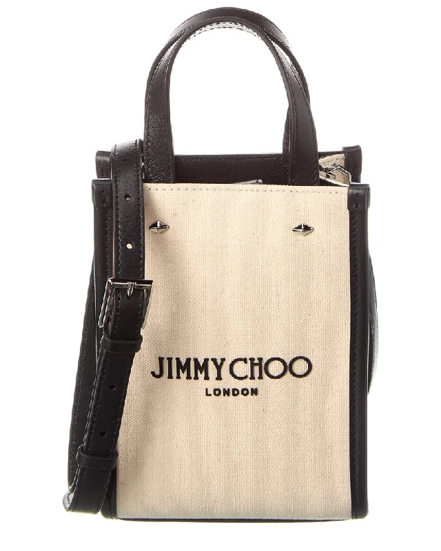 Jimmy Choo Mini North South Canvas & Leather Tote