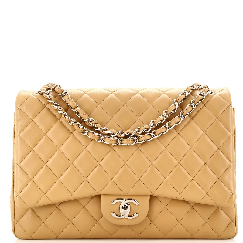 Classic Double Flap Bag Quilted Lambskin Maxi