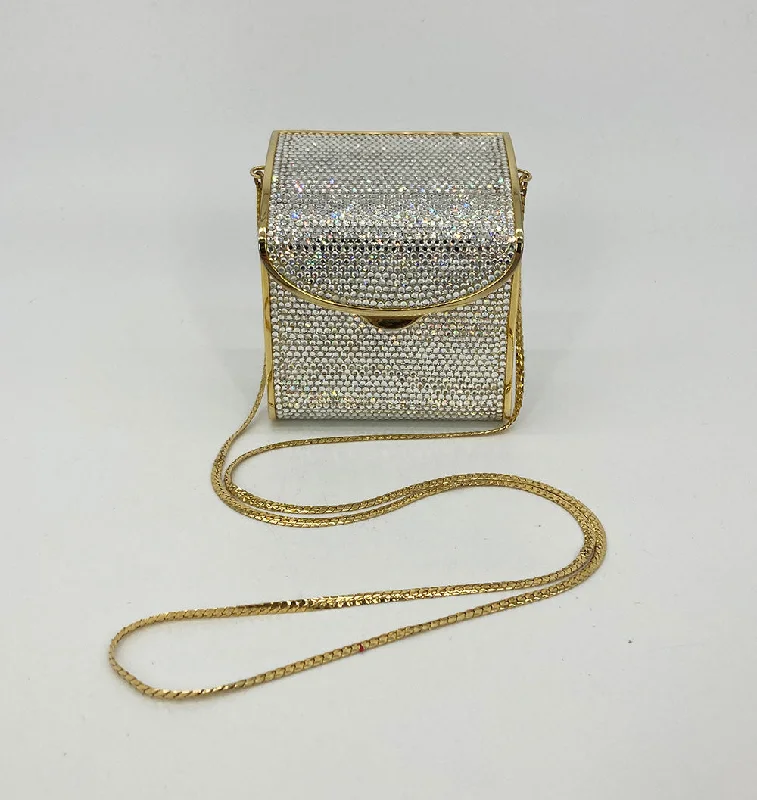 Vintage Judith Leiber Top Flap Crystal Shoulder Bag Minaudiere