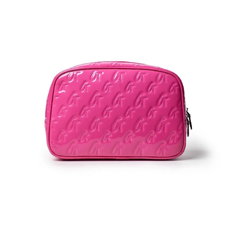 SMALL MONOGRAM TOILETRY BAG - MIRROR HOT PINK