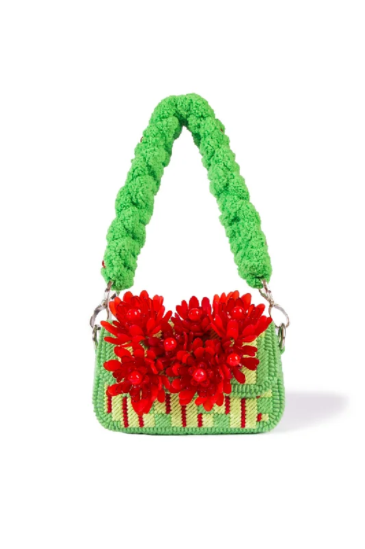 RED AND GREEN ATACAMA SILK SHOULDER BAG