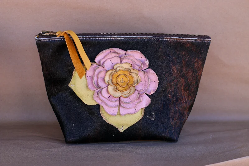 Cowhide Makeup Bag