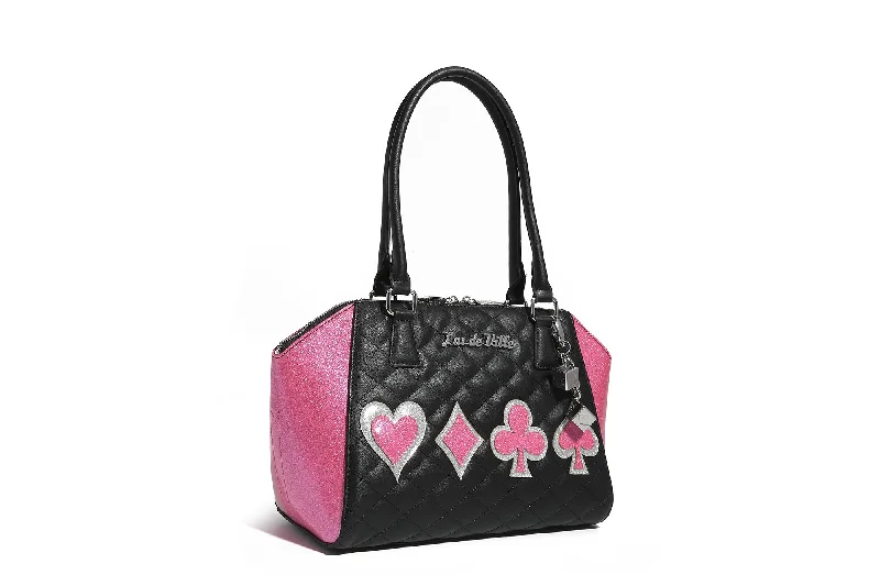 Black with Winkle Pink Sparkle De Lux Tote