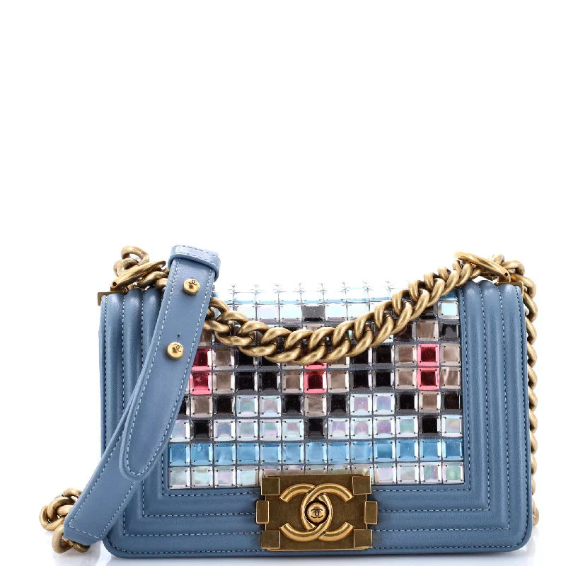 Mosaic Boy Flap Bag Embellished Lambskin Small