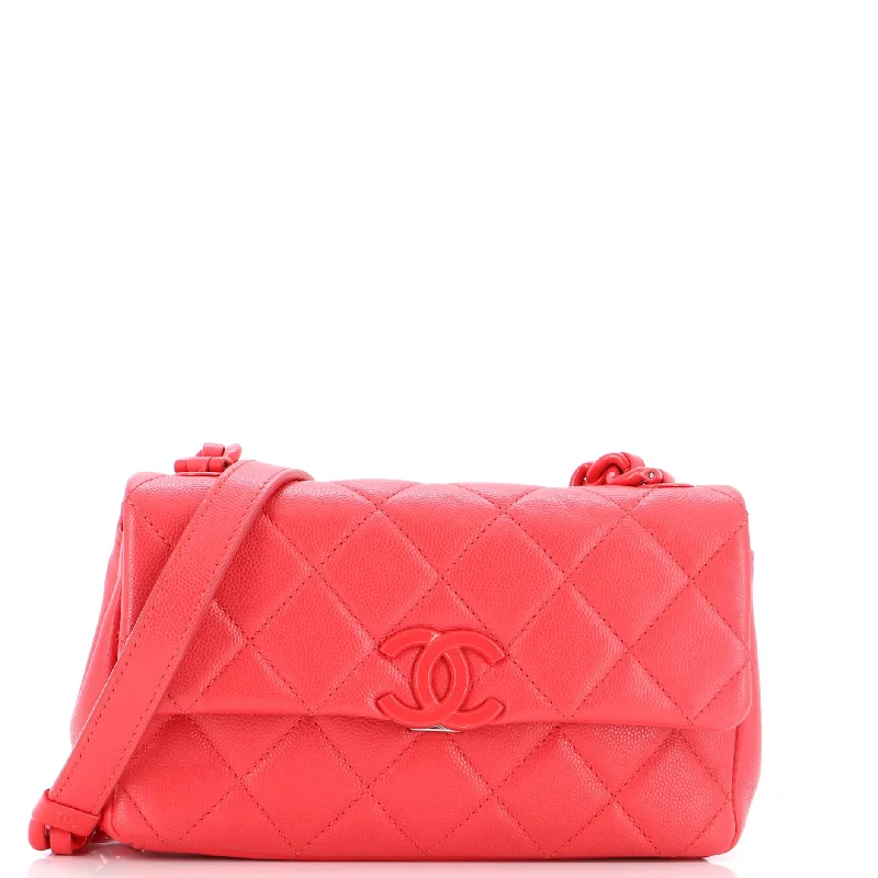 My Everything Flap Bag Quilted Caviar Small