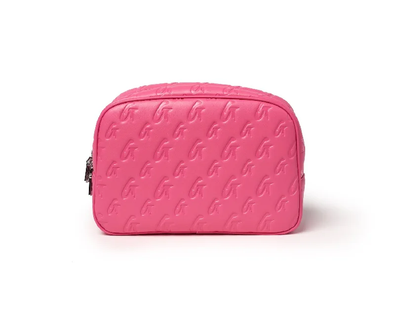 SMALL MONOGRAM TOILETRY BAG - HOT PINK