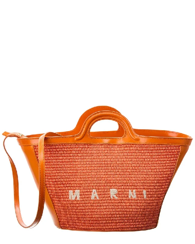 Marni Tropicalia Small Raffia & Leather Tote