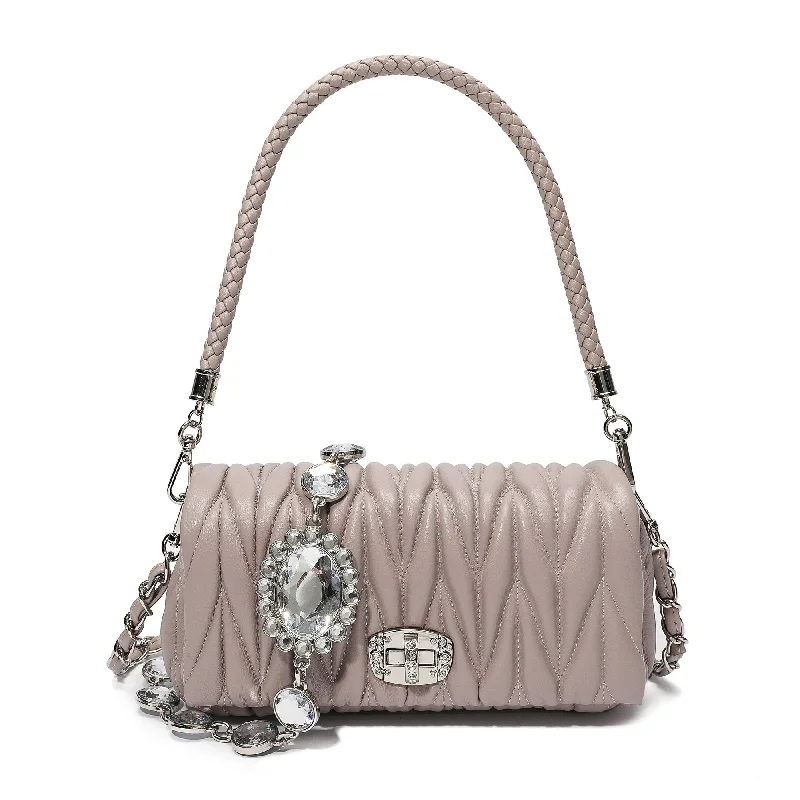 Tiffany & Fred Pleated Sheepskin Shoulder Bag