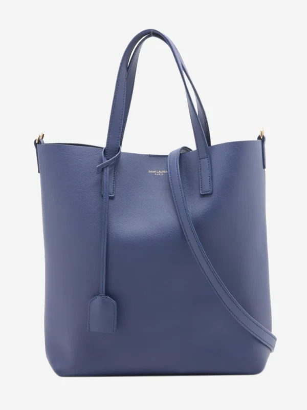 Blue Toy Shopping leather tote bag