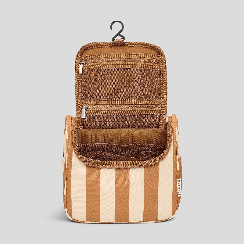 Bon Voyage Travel Toiletry Bag -- Tan Stripe