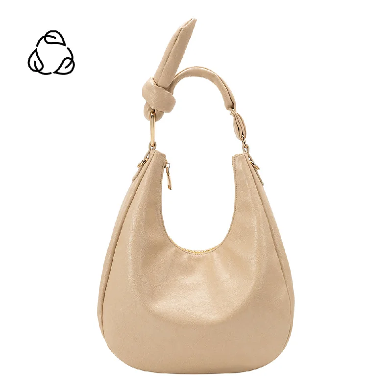 Lilie Beige Crinkle Shoulder Bag