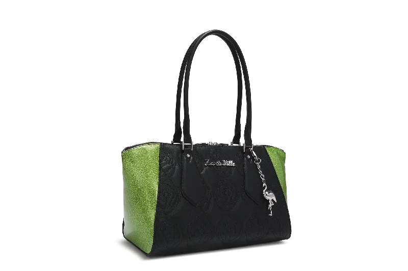 Black with Envy Green Sparkle Safari Tote