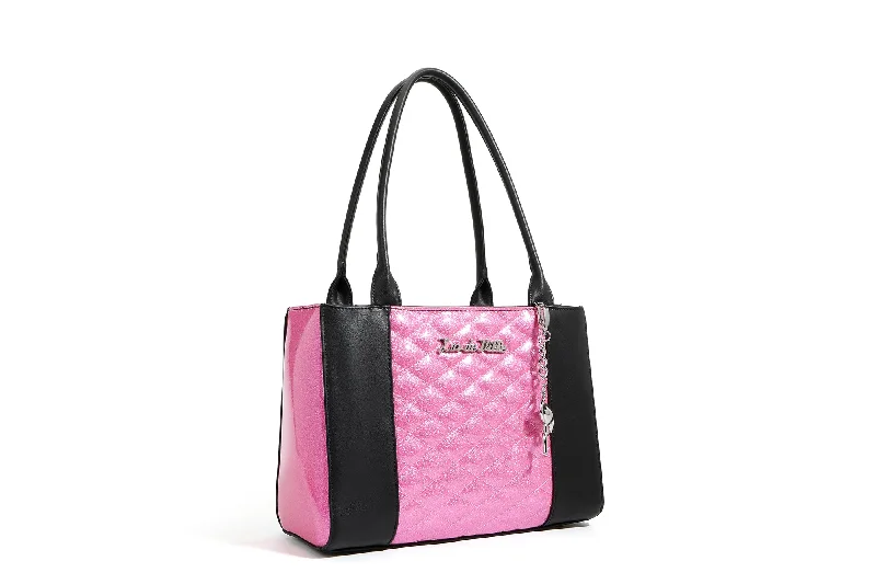 Black and Winkle Pink Sparkle Cha Cha Totes