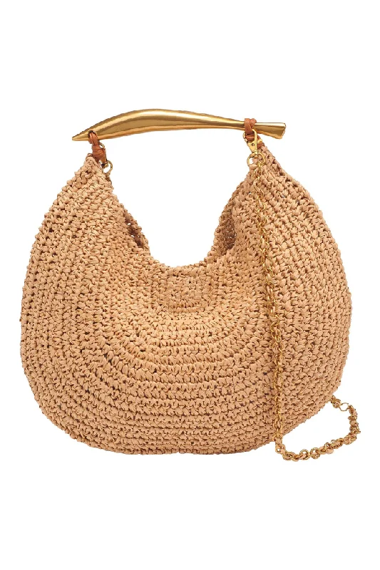 Brielle Crochet Crossbody Handbag in Natural