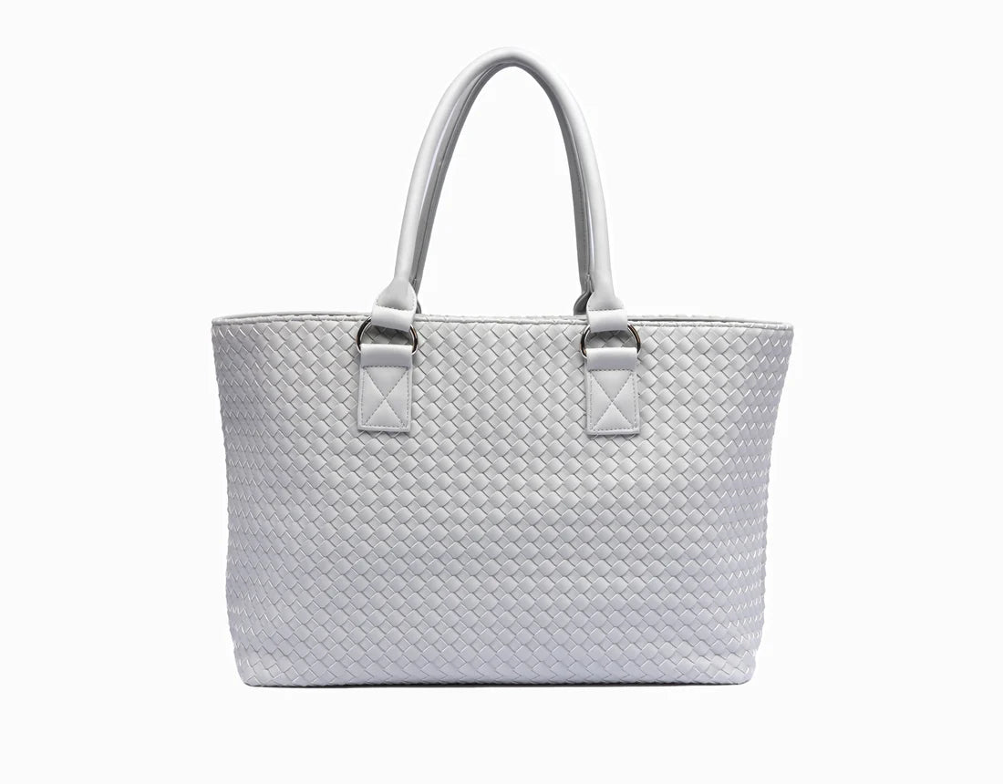 WanderFull Dove Gray Woven HydroTote Vegan Leather