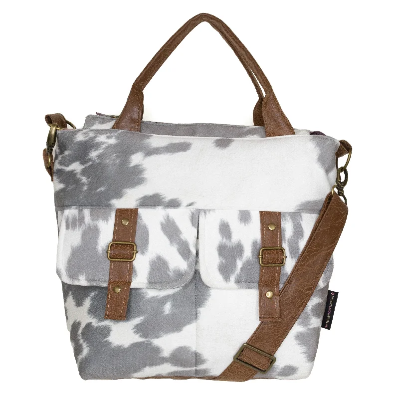 Amber Crossbody Premier: Silver Cowhide