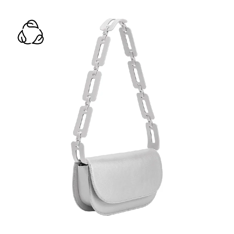 Inez Silver Metallic Recycled Vegan Shoulder Bag