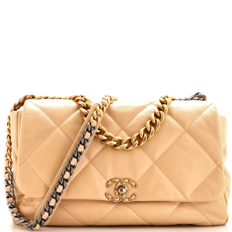 19 Flap Bag Quilted Leather Maxi