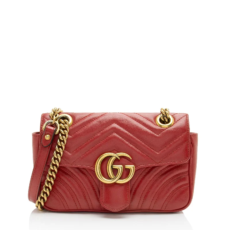 Gucci Matelasse Leather GG Marmont Mini Flap Bag