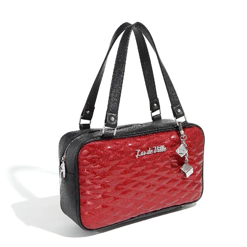 Black and Red Rum Sparkle Speedster Tote