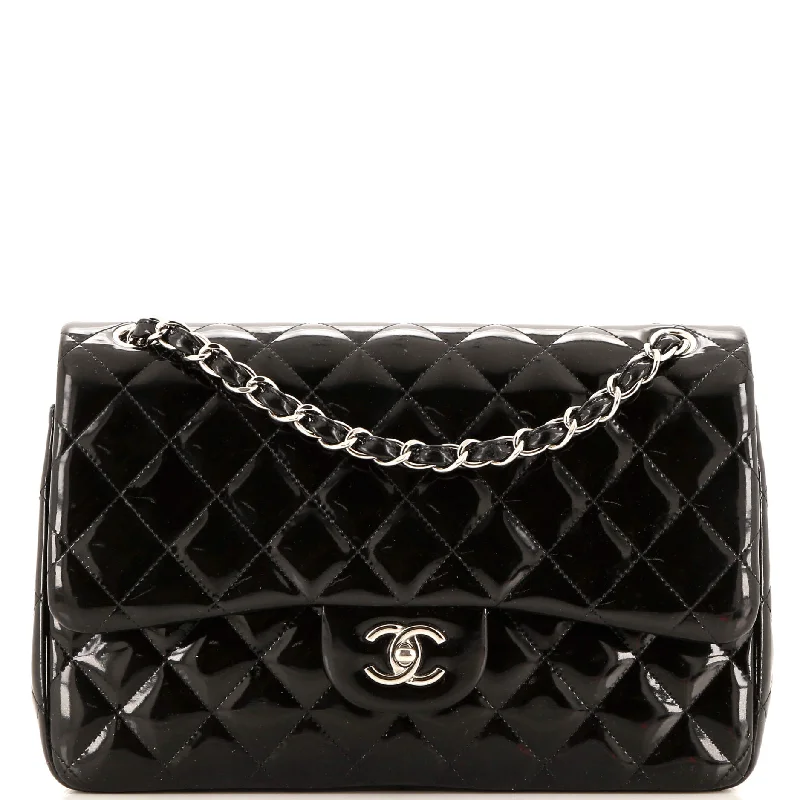 Classic Double Flap Bag Quilted Patent Jumbo