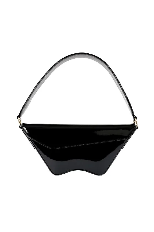 NADIRA PATENT BLACK SHOULDER BAG