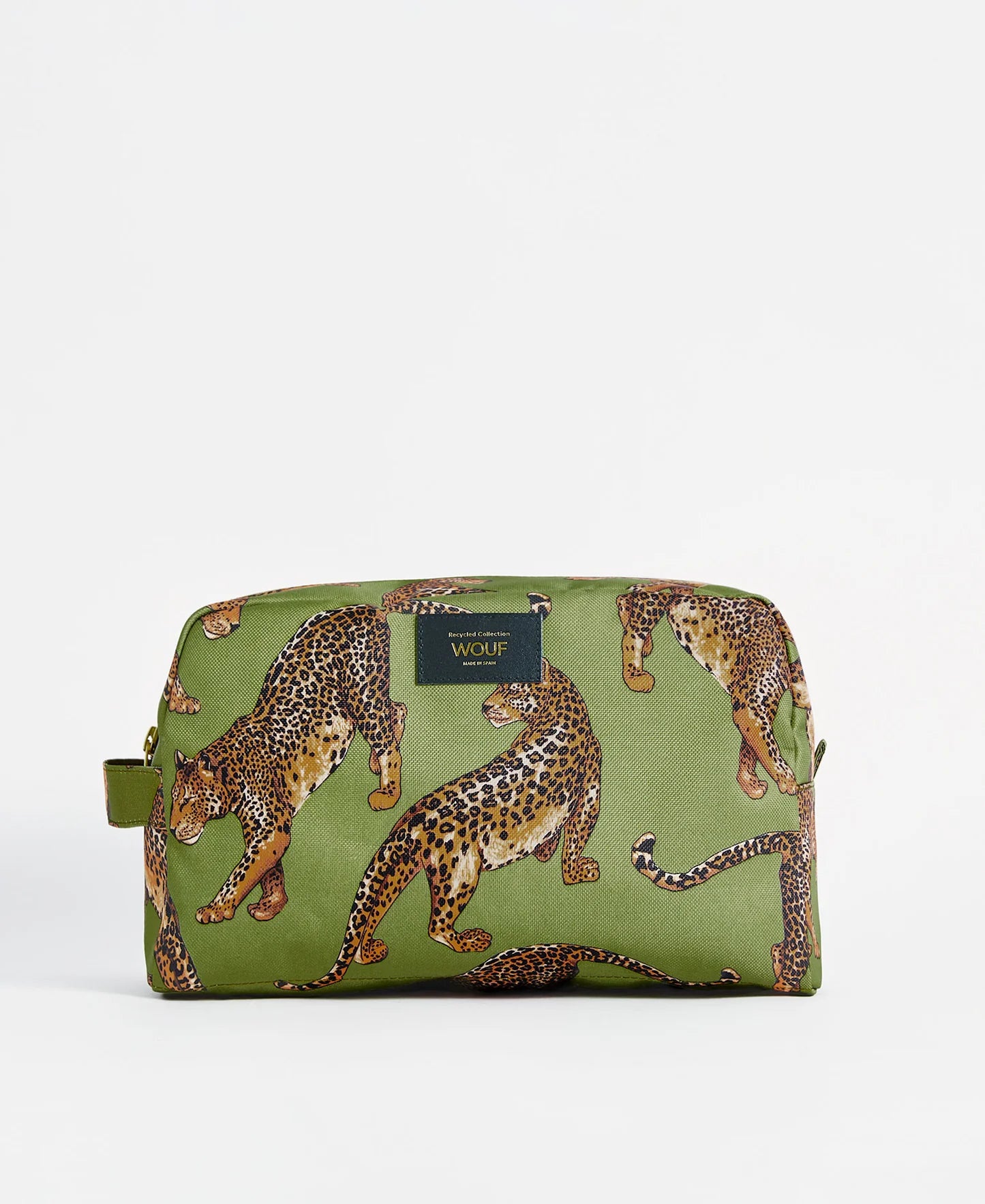 Wouf Toiletry Bag in Olive Leopard