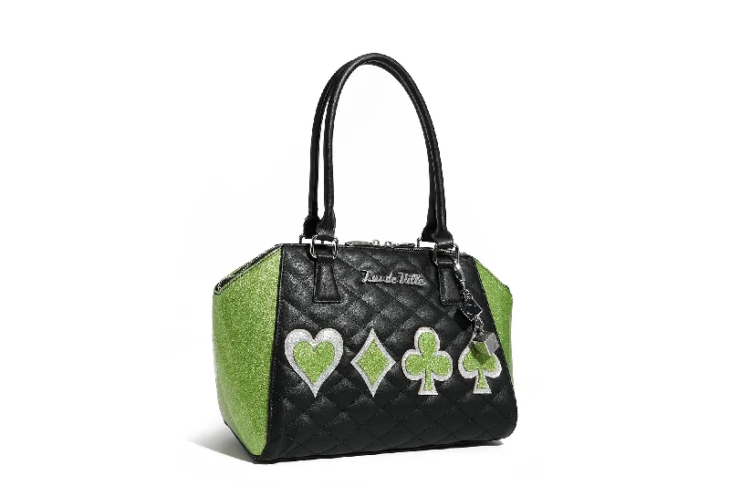 Black with Envy Green Sparkle De Lux Tote