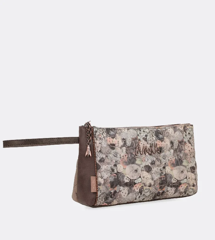 Elegant universe toiletry bag with a wrist strap