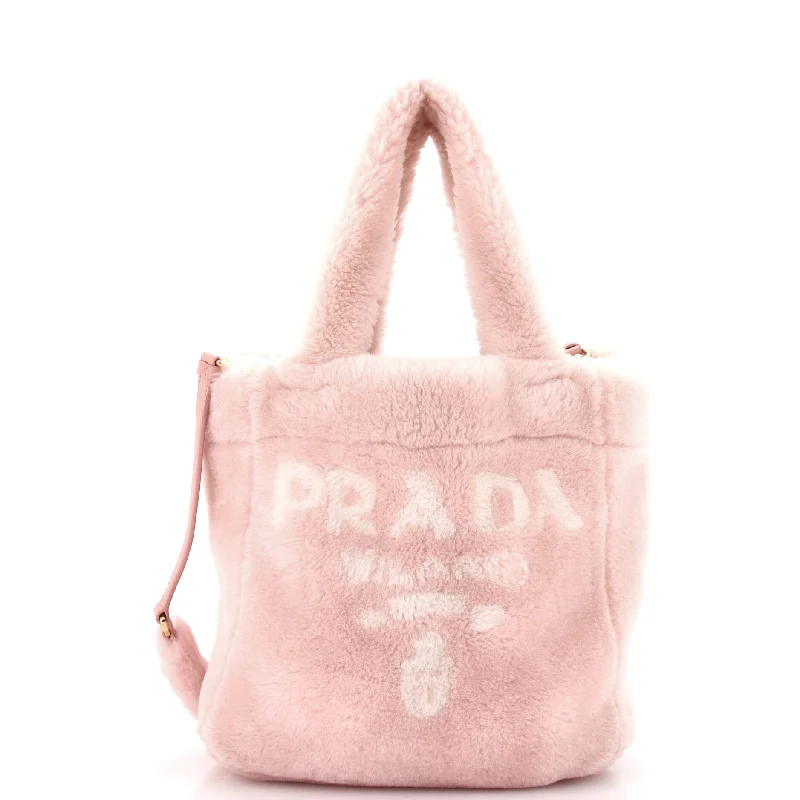 Logo Tote Shearling Small