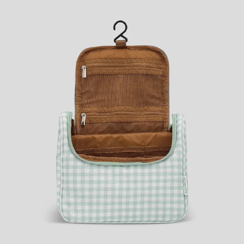 Bon Voyage Travel Toiletry Bag -- Sage Gingham