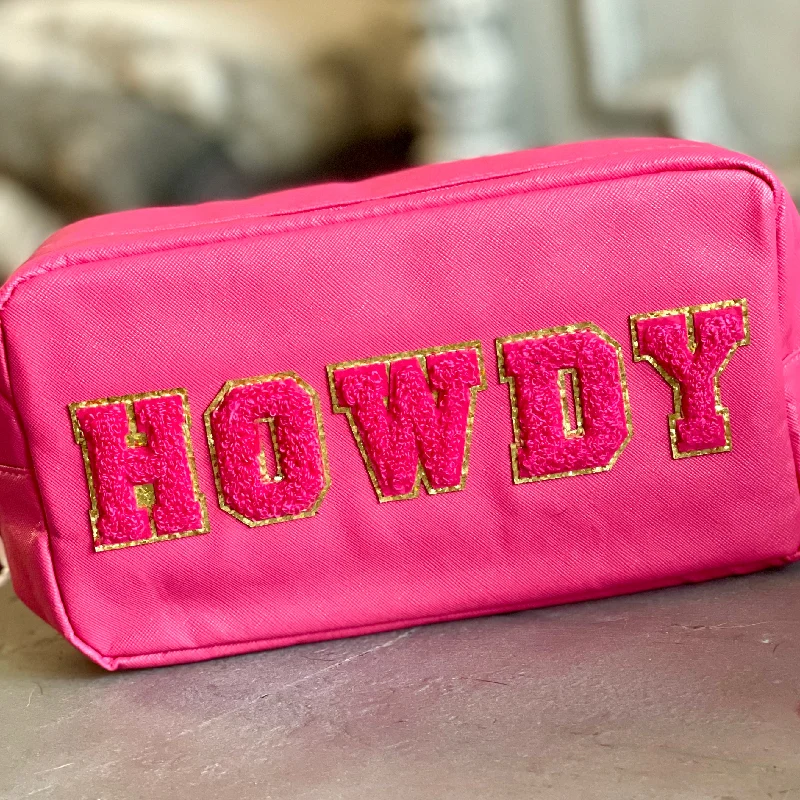 HOWDY Patch Letter Makeup Bag