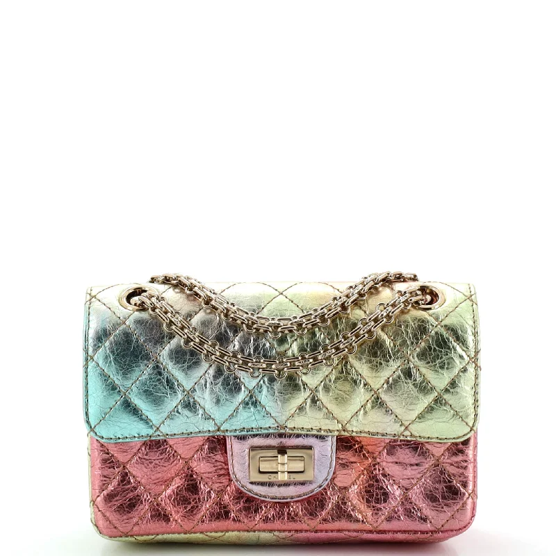 Rainbow Reissue 2.55 Flap Bag Quilted Multicolor Metallic Goatskin Mini