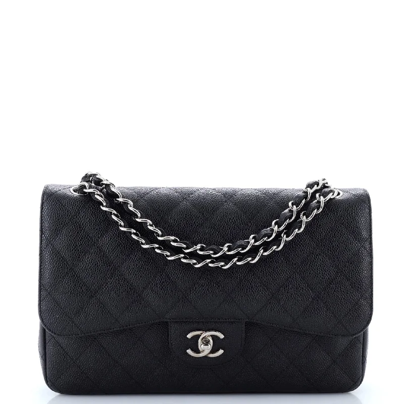 Classic Double Flap Bag Quilted Caviar Jumbo