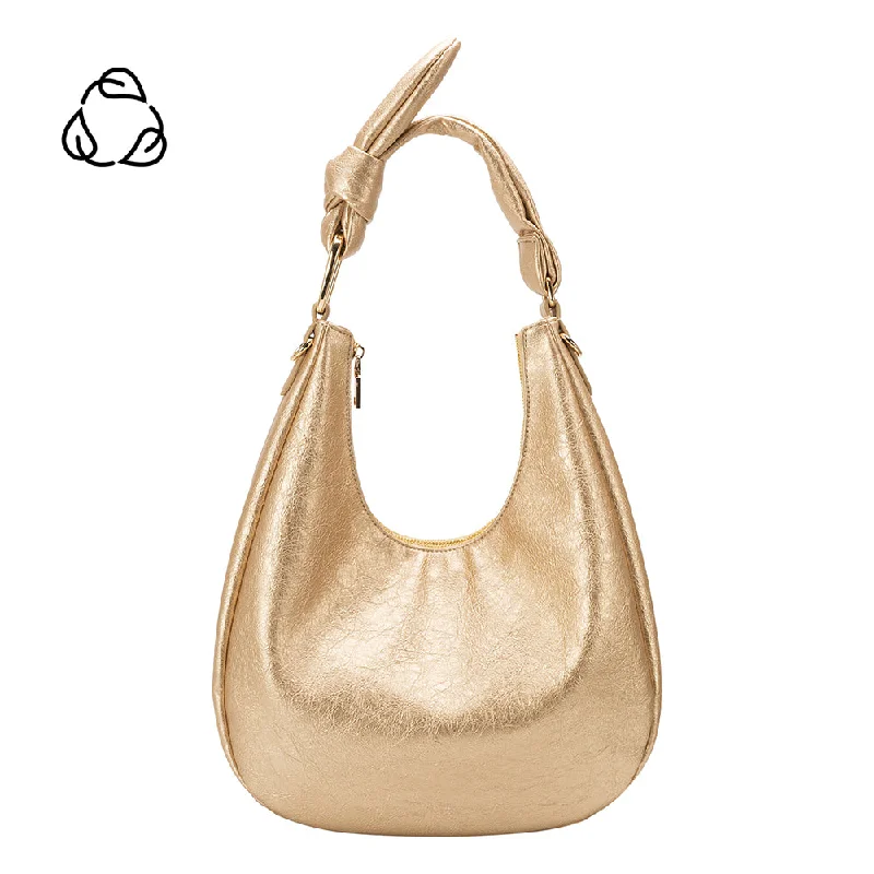 Lilie Gold Crinkle Shoulder Bag