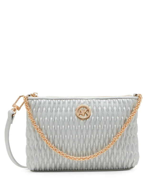 Ruched Crossbody With Chain Swag