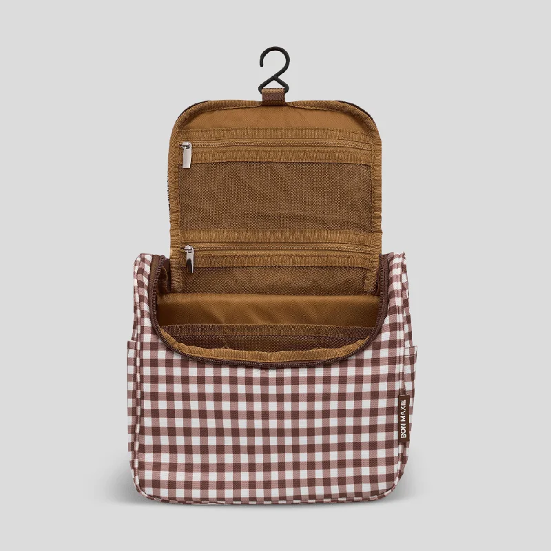 Bon Voyage Travel Toiletry Bag -- Chocolate Gingham