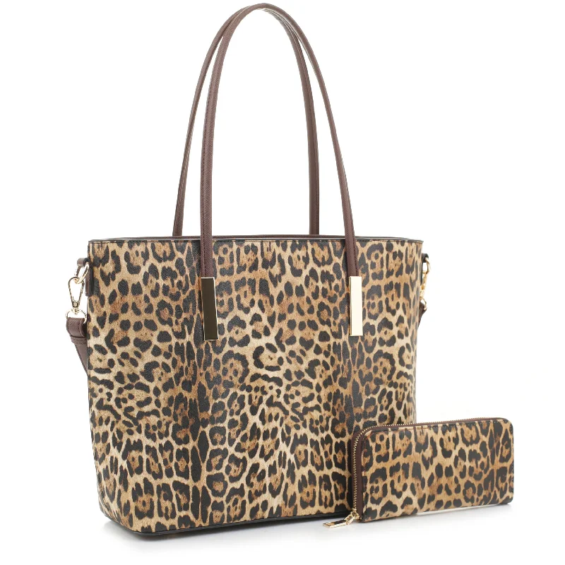 Vida Leopard Print Tote Set