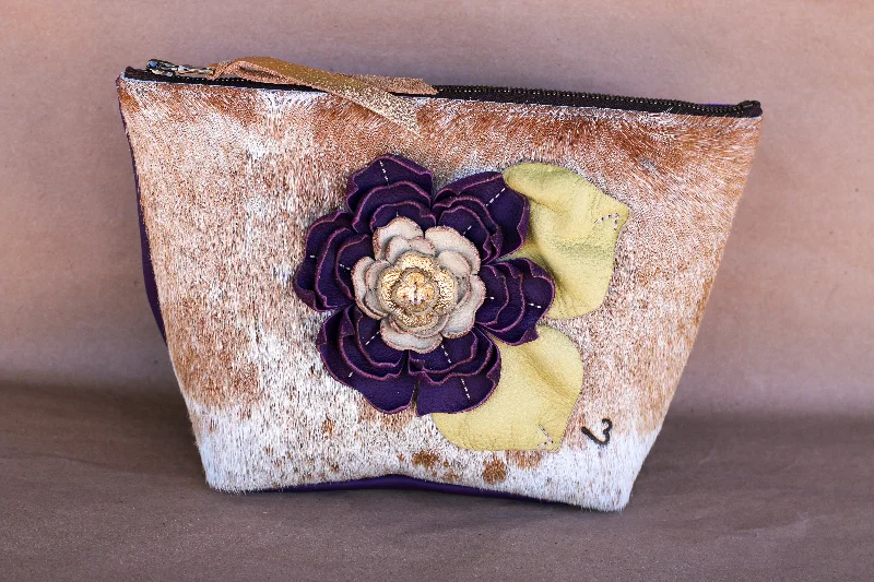 Cowhide Makeup Bag