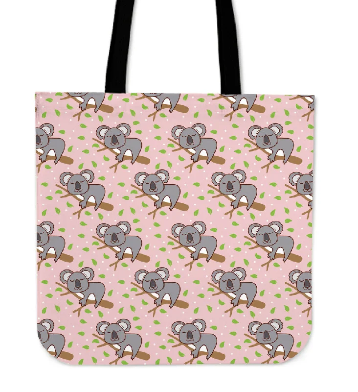 Sleepy Koala Linen Tote Bag