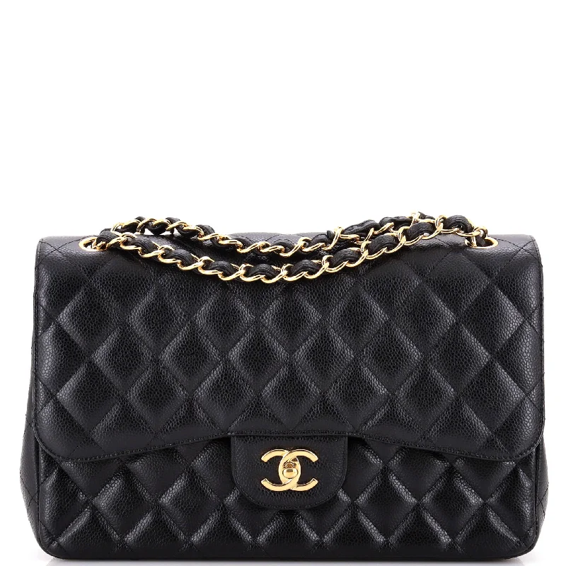 Vintage Classic Double Flap Bag Quilted Caviar Jumbo