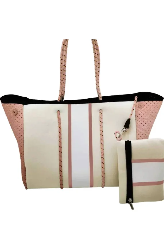 Ava Neoprene Tote In Cream