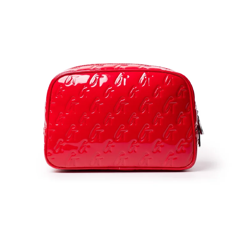 SMALL MONOGRAM TOILETRY BAG - MIRROR RED