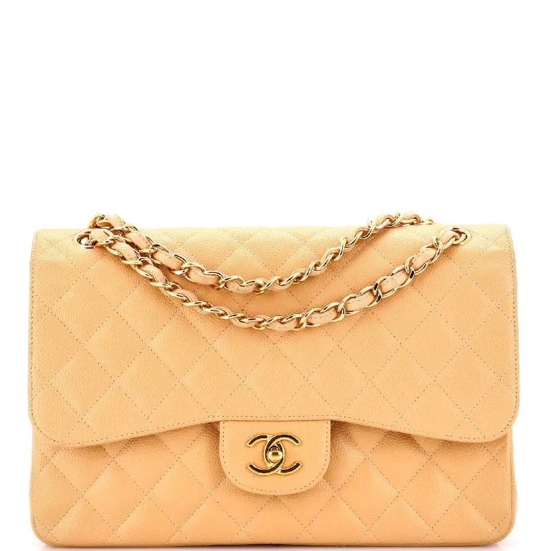 Classic Double Flap Bag Quilted Caviar Jumbo