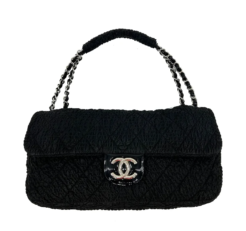 RARE Chanel Black Cloquèe XL Classic Flap